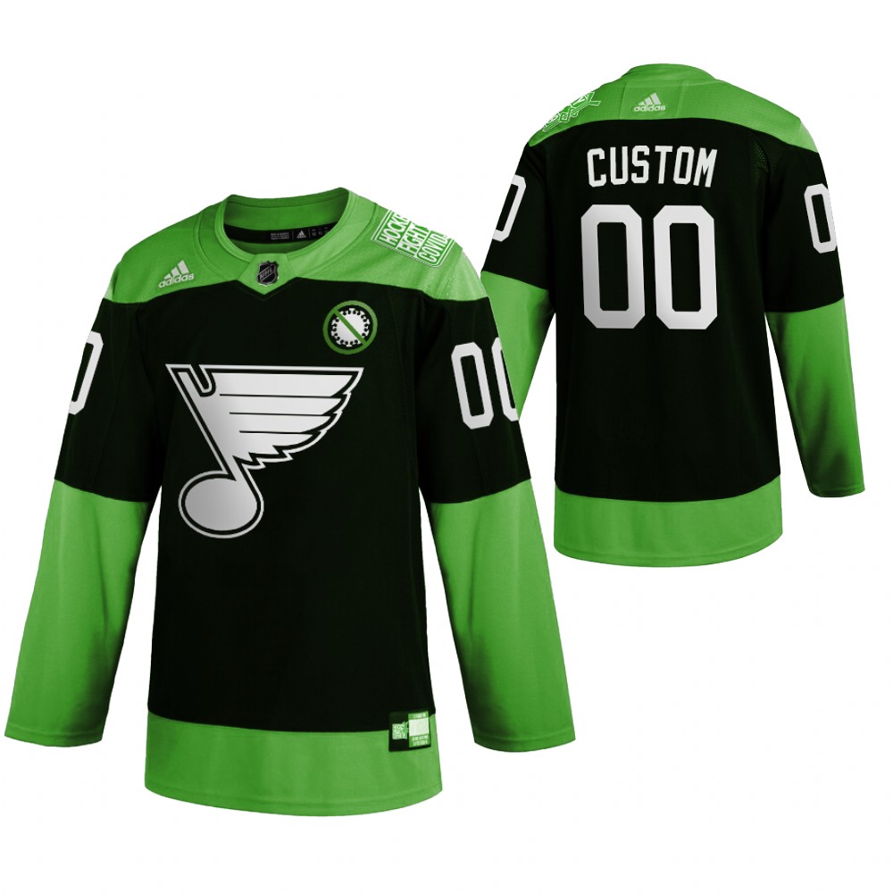 St. Louis Blues Custom Men Adidas Green Hockey Fight nCoV Limited NHL Jersey->customized nhl jersey->Custom Jersey